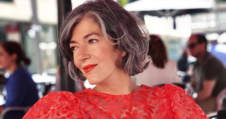 I have been a hairdresser for 40 years and this is the haircut I would NOT do on women with gray hair because it adds years.